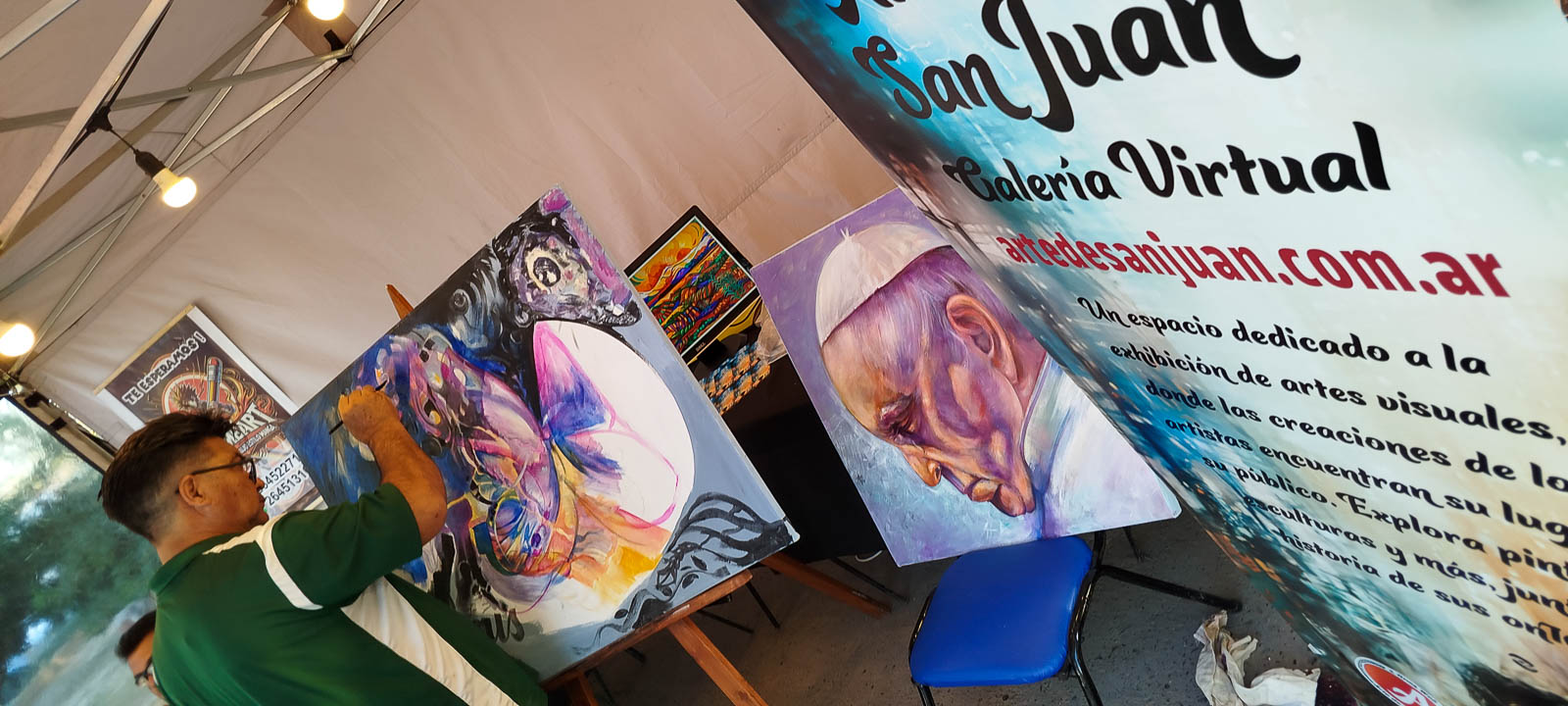 Luis Godoy en la Feria del Libro - Pintura en vivo