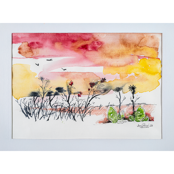 Rasgando el atardecer